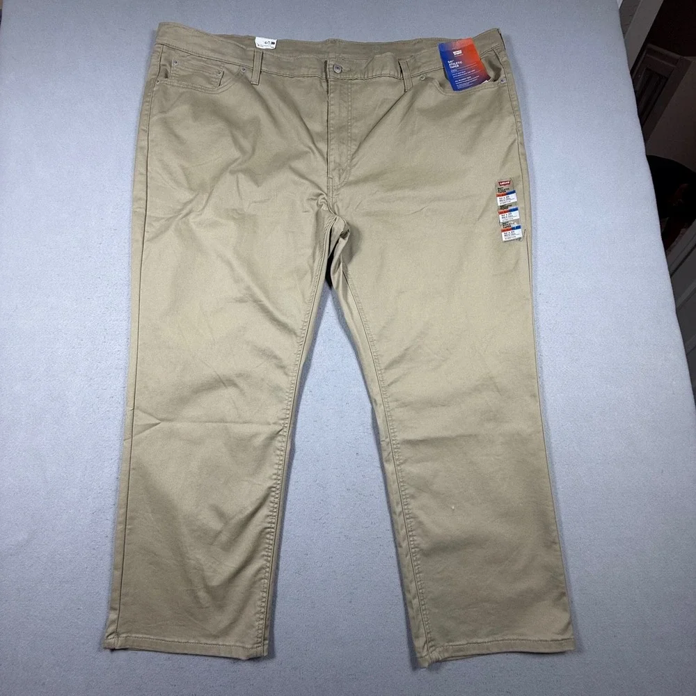NWT Levis Mens 541 Athletic Taper Khaki Tan Stretch Pants Big & Tall 52x30